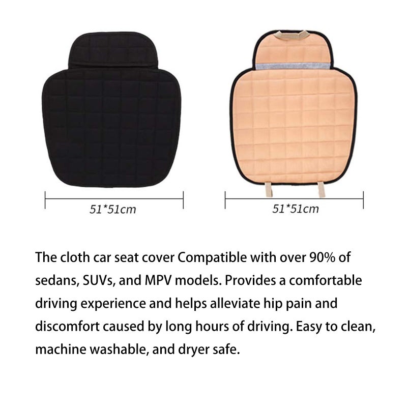 Suninbox Linen Seat Cover for Car,Bottom Seat Covers for Trucks,Car Seat Pad,Seat Cushion Breathable Ventilated Front Seat Only[Black] - Image 3